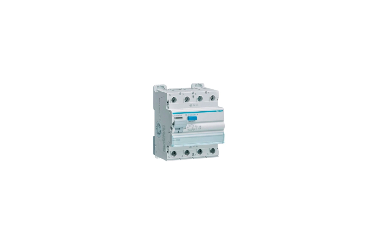 Interruptor diferencial Hager CDH640A 3P+N 40A 30 mA tipo HI