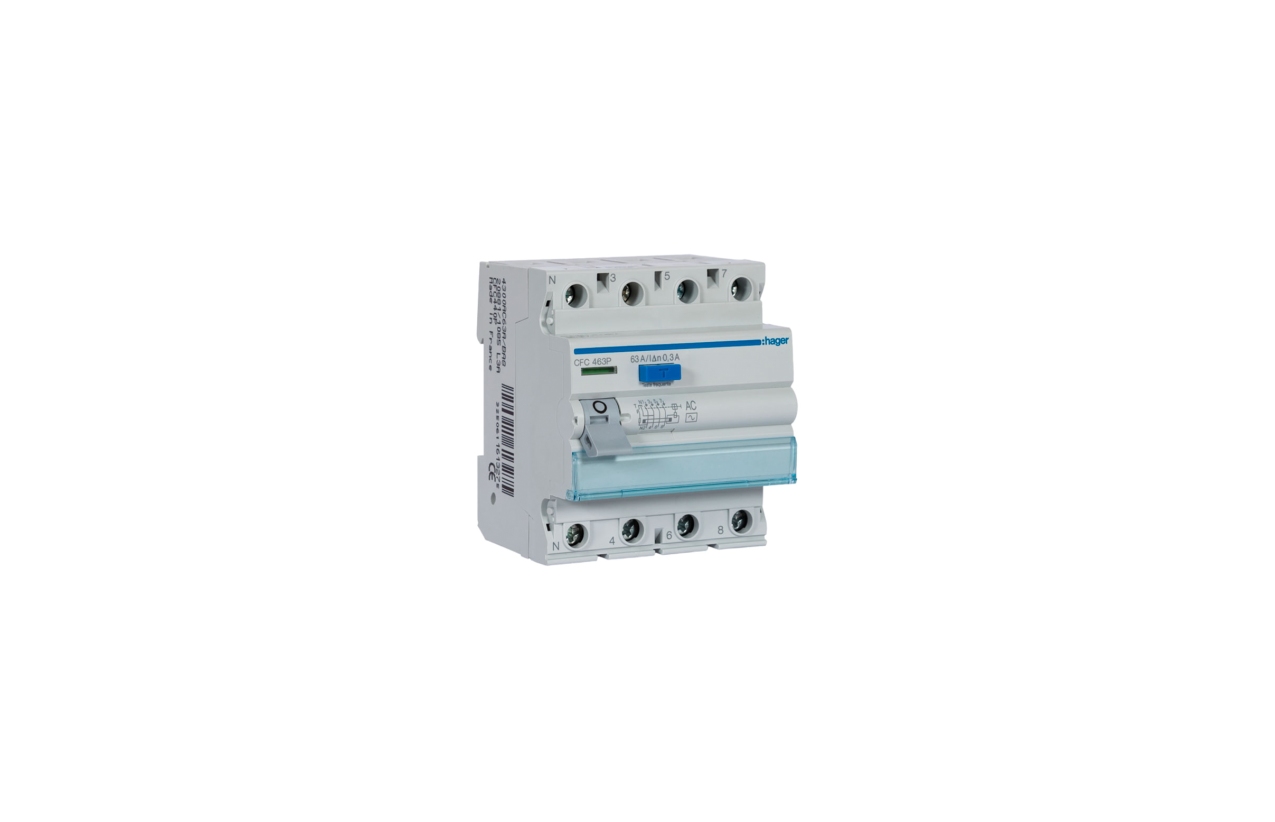 Interruptor diferencial Hager CFC463P 4P 63A 300mA tipo AC