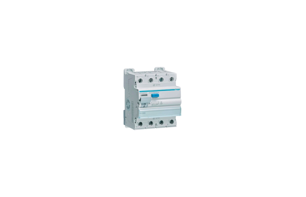 Interruptor diferencial Hager CFH663A 3P+N 63A 300 mA tipo HI