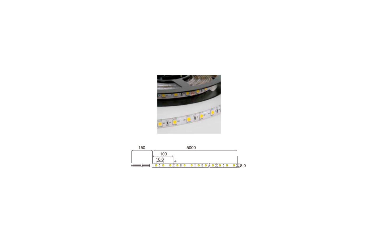 Fita LED dimável 24V 12W 4200K (branco neutro) IP65 (5 metros) Ledvision
