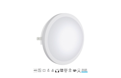 Aplique FAR redondo IP54 LED 12W branco 107I-L0212B-01